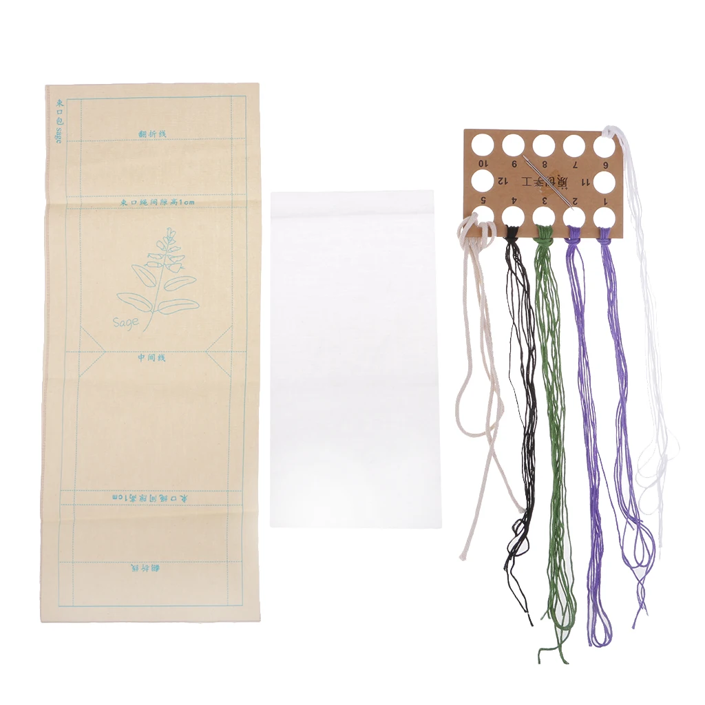 DIY Embroidery Cross Stitch Kit Pouch Canvas Drawstring Bag Handmade Needlework