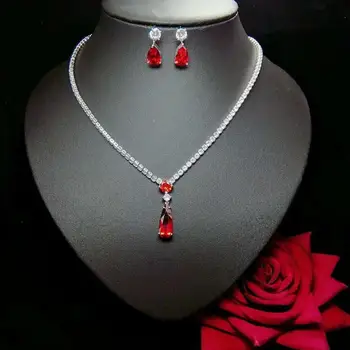HIBRIDE New Style White Gold Color Fashion Top Quality Wedding Earrings Necklace Sets, AAA CZ Bridal Jewelry Sets N-1045