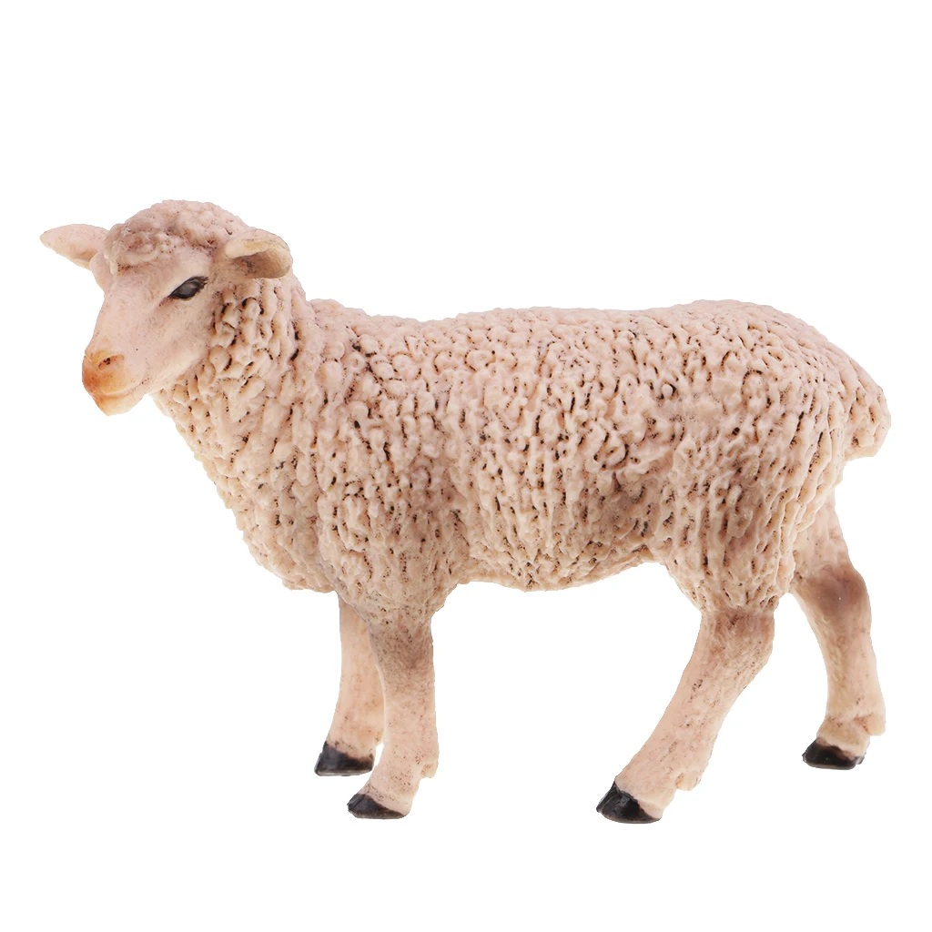 Пластиковая модель животного на ферме Статуэтка овечка Коза миниатюрное украшение дома