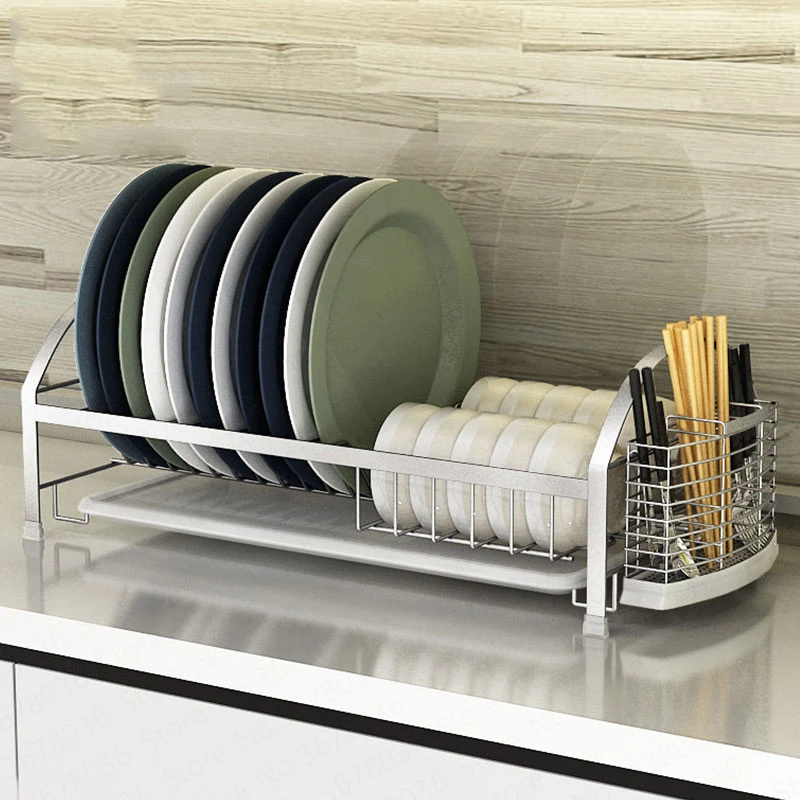 

10% Stainless Steel Dish Rack Dinnerware Sink Drain Rack Kitchen Racks Household Dish Rack Tableware Box Storage Rack