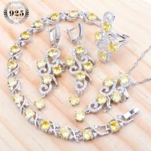 ЦИРКОНИЕВЫЕ Свадебные Ювелирные наборы для женщин, 925 пробы серебряные свадебные украшения, серьги, браслеты, кольца, ожерелье, подарочная коробка