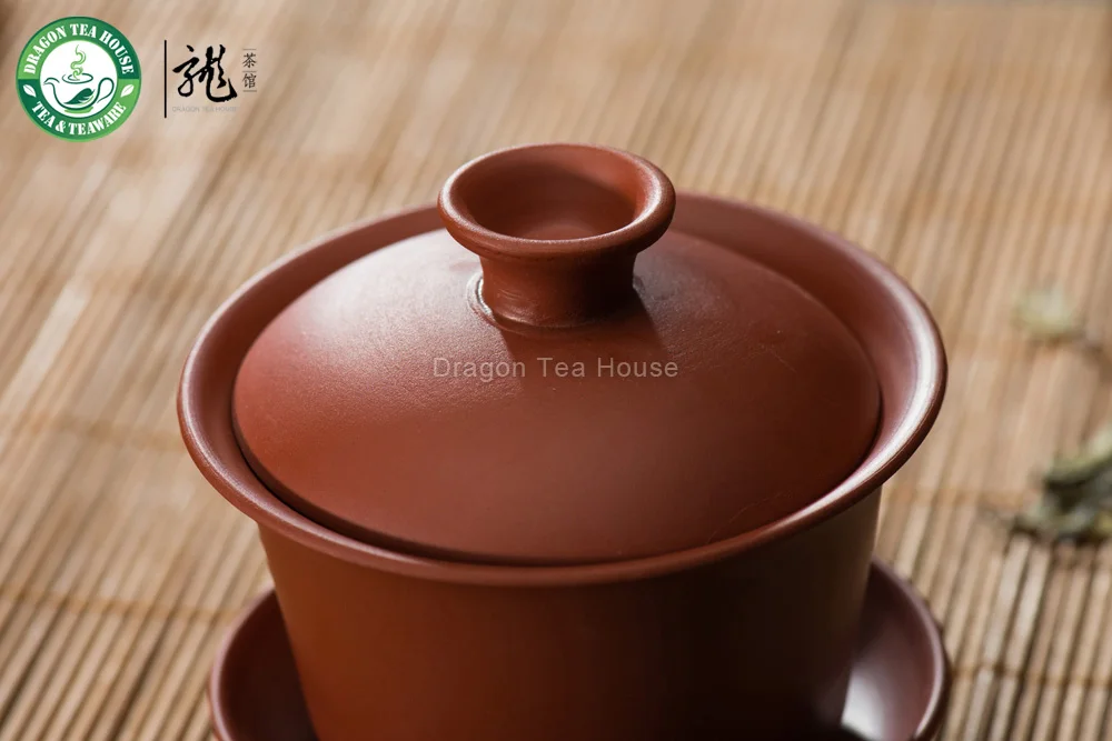 Red Pure Yixing Zisha Clay Chinese Gongfu Tea Gaiwan 100ml 3.38oz