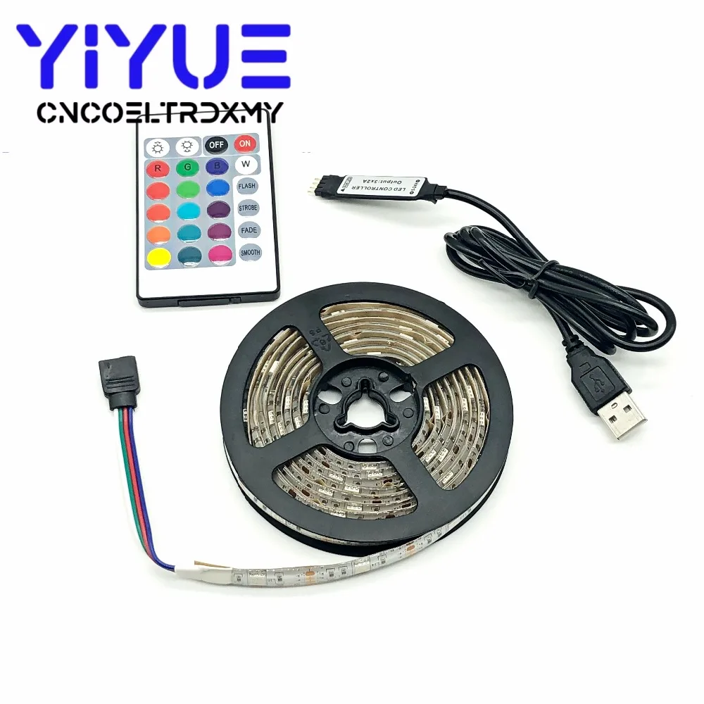 USB Светодиодные ленты лампы 2835SMD DC5V Гибкая Водонепроницаемая RGB светодиодный светящаяся лента 2 M 3M USB кабель HD ТВ Настольный Экран фон смещения свет