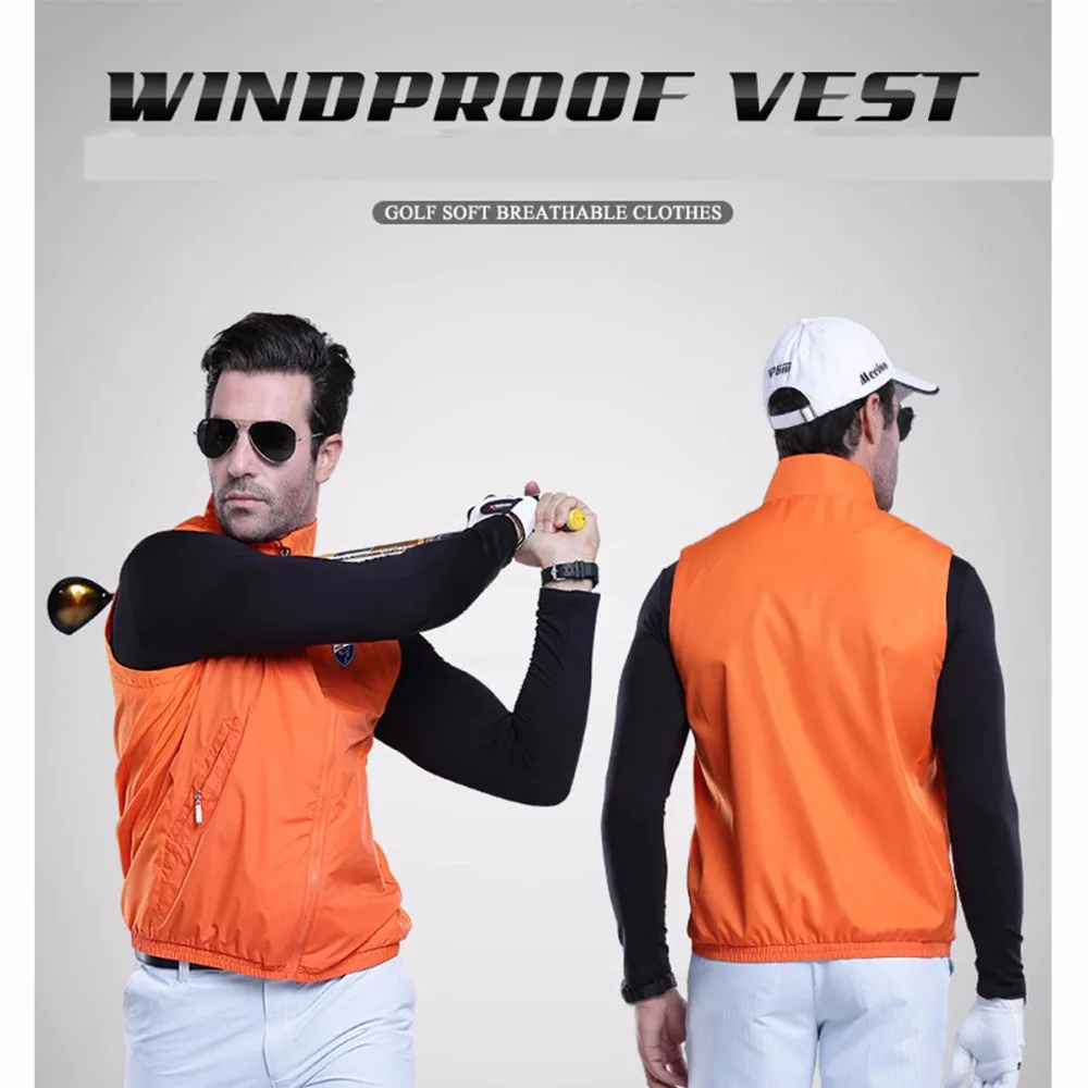 

PGM Golf Jackets Windbreaker Vest Waterproof Waistcoat Spring Autumn Light Cycling Sleeveless Jacket Outdoor Sportswear