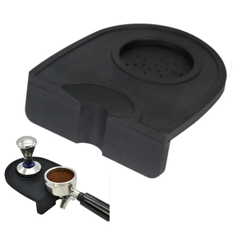 1pc Black Barista Coffee Espresso Latte Art Pen Tamper Holder Silicone Pad Mat