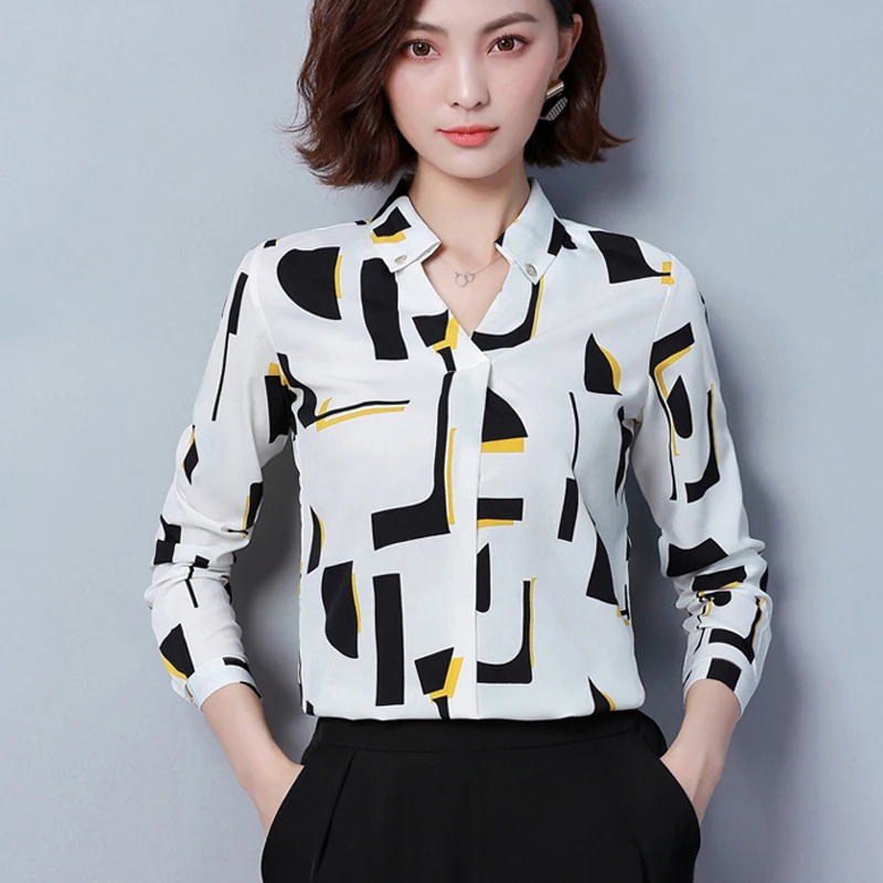 Autumn Fashion Elegant Shirt Women Chiffon Blouses Office