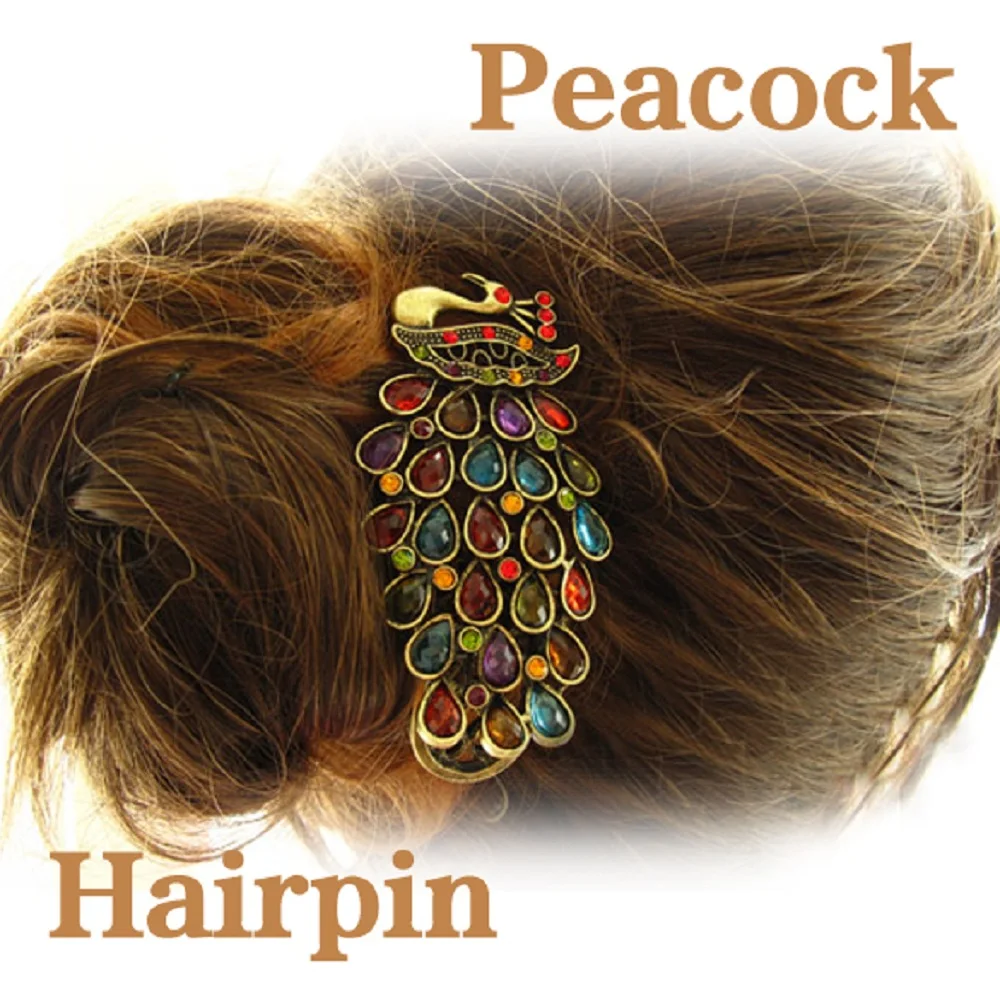 Женская заколка для волос в виде павлина|peacock hair|hair clip weddingwedding hair |