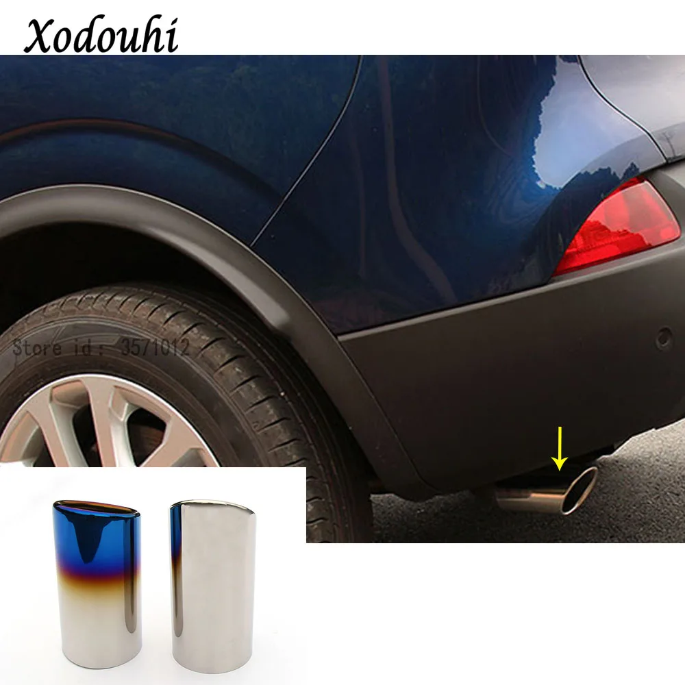 

For Renault Kadjar 2016 2017 2018 Car Styling muffler end black pipe dedicate stainless steel exhaust tip tail hoods outlet 1pcs
