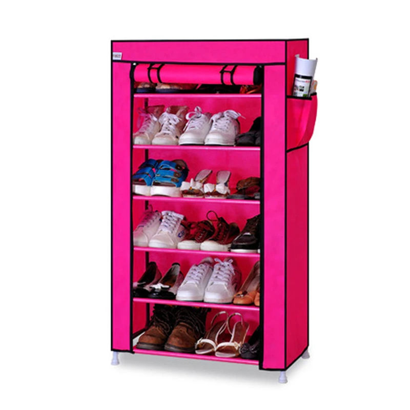 Actionclub Simple Fashion Small Shoes Rack Non-woven Cloth Shoes Storage Cabinet DIY Assembly Shoe Organizer Shelves Furniture