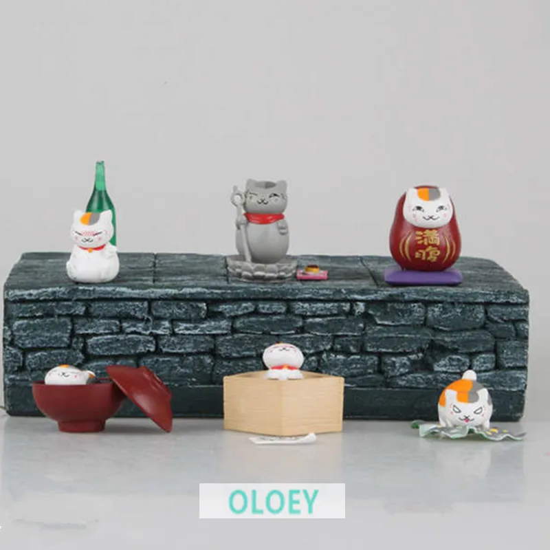 

Anime Natsume yuujinchou SHF 6 Pcs/set Mini Cat Doll PVC Nyanko Sensei Action Figure Collectible Model Toy L134