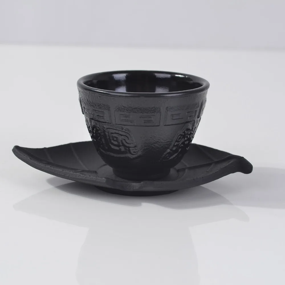 

2017 Cast Iron Teacups With Pad Set Genuine 4 Pcs Japan Tea Cups Pads Drinkware 100ml Handmade Kung Fu Coffee Tools Top-grade