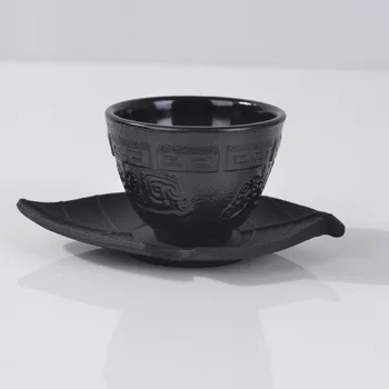 

2017 Cast Iron Teacups With Pad Set Genuine 4 Pcs Japan Tea Cups Pads Drinkware 100ml Handmade Kung Fu Coffee Tools Top-grade
