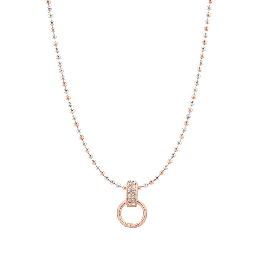 

1pcs Two Tone Alegre Faceted Ball Chain and 1pcs Spring Clasp Dangle for My Coin Holder Pendant Necklace Jewelry DIY set
