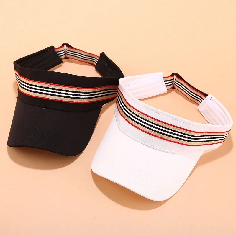 

Man Cotton Cap Adjustable For Running Tennis Golf Hot Sale Unisex Empty Top Visor Cap Women striation Sunscreen Hats B14
