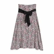 Популярная модель 1981-40-9629, Европейская и американская мода, юбка средней длины с принтом в виде бабочки и животных