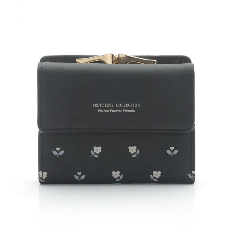 

Printing Flower Women Wallet Small Lock Women Purse Brand Short Designed Trifold Ladies Walle Mini Coin Purse Girl Card Holder