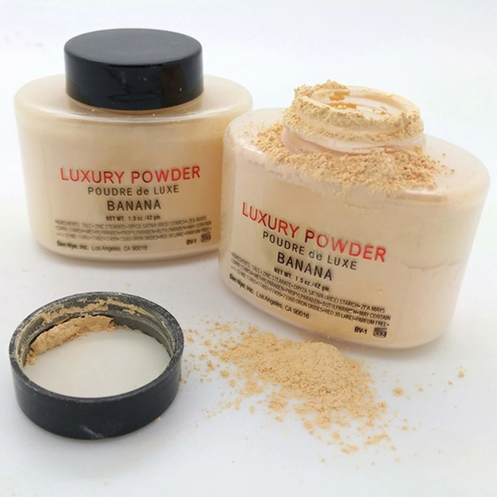 

Banana Powder Smooth Loose Powder Oil Control Long-lasting Face Brighten Makeup Concealer Cosmetics Woman Girl Beauty Makeup