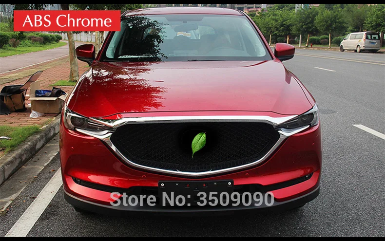 Для Mazda CX 5 CX5 2017 2018 2019 KF Хромированная передняя решетка гриля крышка двигателя