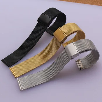 

Black Gold Stainless Steel Milanese Mesh Wristwatch Bands Straps Watch Bracelet for men women hours 14mm 16mm 18mm 20mm 22 24mm