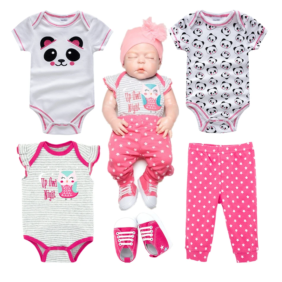 Kavkas Cartoon Print Baby Girl Boy Clothes Set Short Sleeve Summer Infant Dress Suit Embroidery Toddler Bodysuit Sets|Комплекты