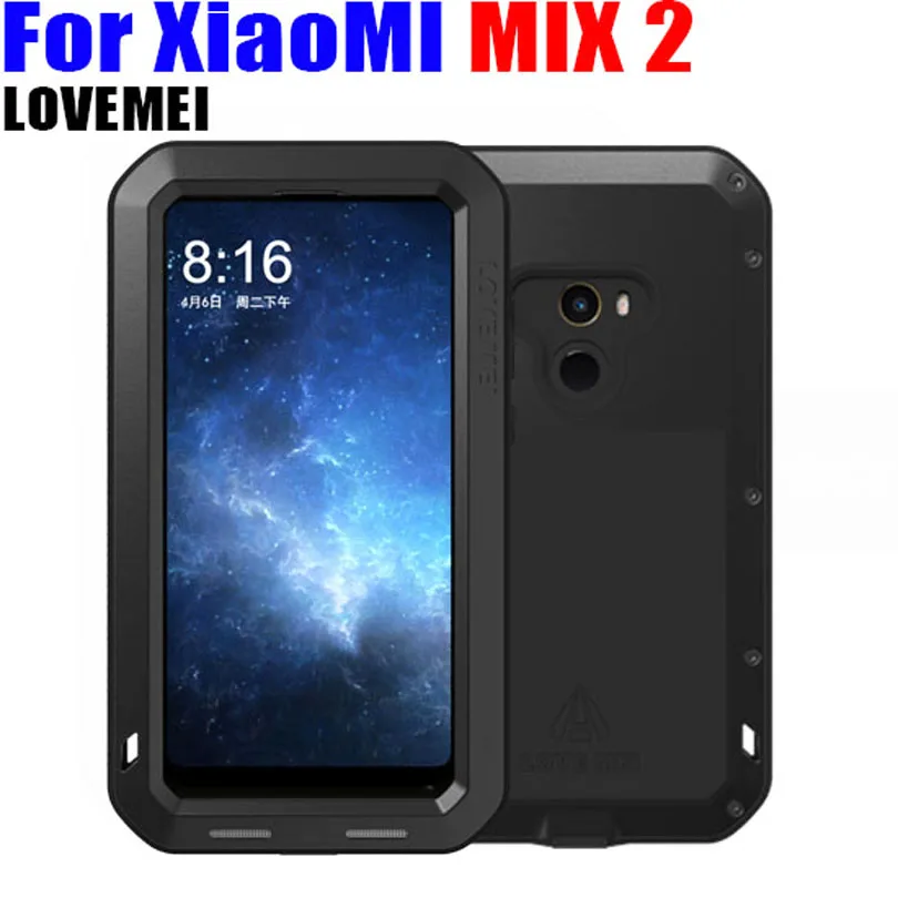 Для XiaoMI MIX2 2017 Оригинал LOVE MEI сверхмощный алюминиевый металл + стекло Gorilla Shock Drop