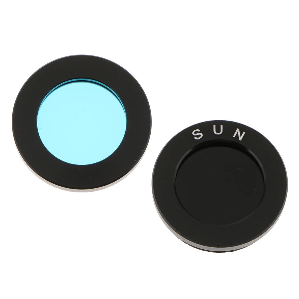2Pcs Standard 1.25 inch Color Filters Set for Telescope Eyepiece - Black Blue, for Moon Planet Lunar Planetary Observation