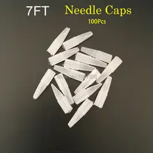 100Pcs Eyebrow Tattoo Needle Tips 7FT For Permanent Makeup Plastic Tattoo Caps Matched For 7F Needles