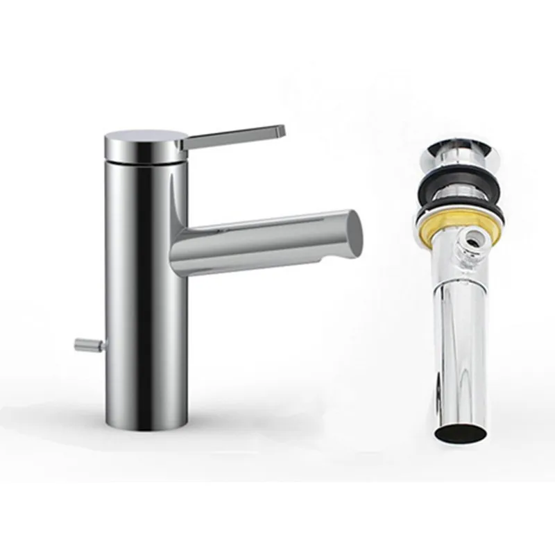 النحاس واحدة مقبض حوض حمام مزخرف صنبور W/أداة تصريف منبثقة حوض صنبور حوض خلاط