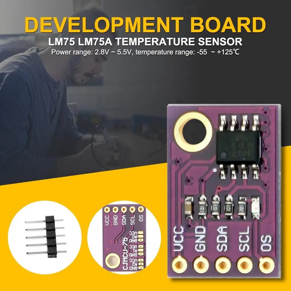 LM75 LM75A датчик температуры высокоскоростной интерфейс 2c Высокоточный модуль макетной платы