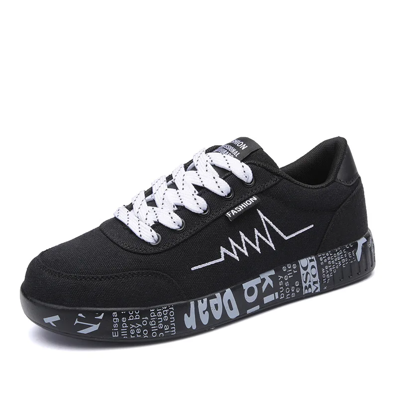 

2018 Hot Sale Men's Vulcanize Shoes Solid Lace-up Breathable Fashion Spring/Autumn Zapatos loves shoes Size 35-44