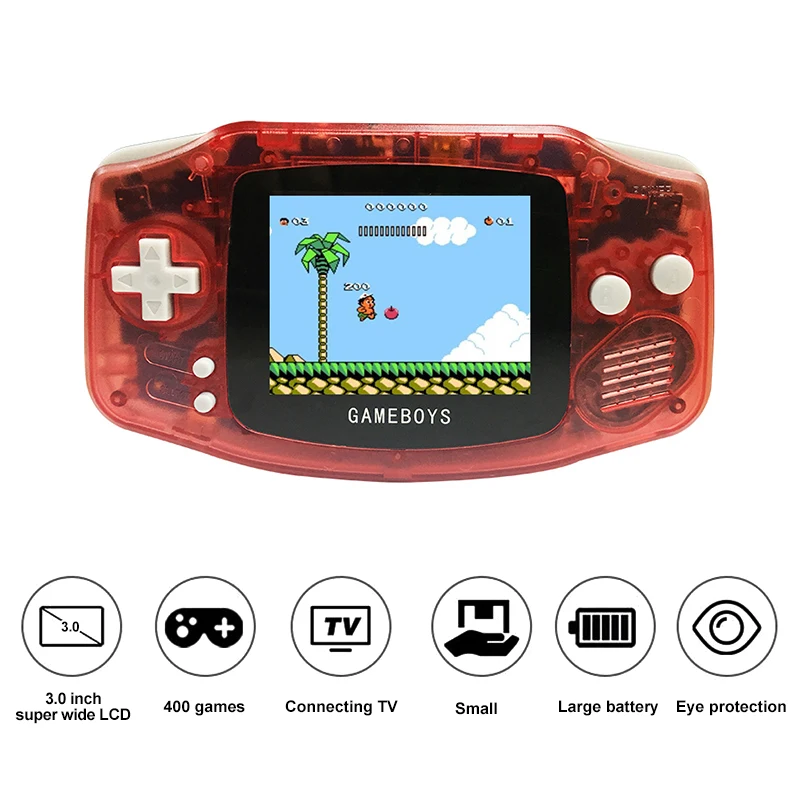

Pocket Handheld Video Gamera Console 3 Inch Retro Classic AV TV Console Built-in 400 Games Support Dual Player for Adults & Kids