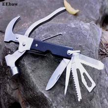 Многофункциональный молоток-гвоздодер из нержавеющей стали, отвертка, пила, нож, плоскогубцы, набор инструментов, многофункциональные складные ручные инструменты для кемпинга