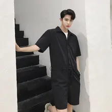 Новая мужская одежда стилист волос Мода ретро цельный gar мужской t комбинезон с коротким рукавом Комбинезоны большого размера Костюмы певицы