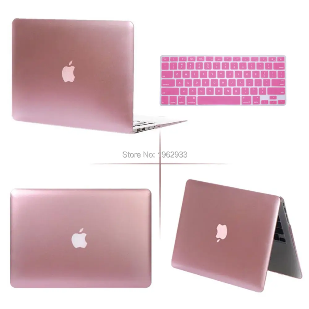 Metallic Rose Gold Glossy Hard Case Keyboard Cover for Macbook Air 11