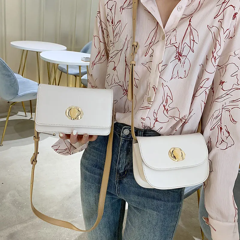 

Brand Small Shoulder Bag 2019 Solid Color Female Flap Bag Simple Women's Designer Bag Casual Soft PU Leather Crossbody Bag