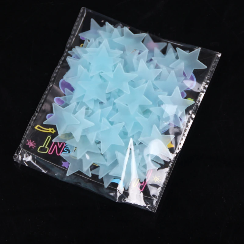 100pcs/bag 3cm Glow in the dark Fluorescent Kids Luminous Toys Colorful PVC Star Stickers Toys For Children Room Decoration Gift 100pcs/bag 3cm Glow in the dark Fluorescent Kids Luminous Toys Colorful PVC Star Stickers Toys For Children Room Decoration Gift