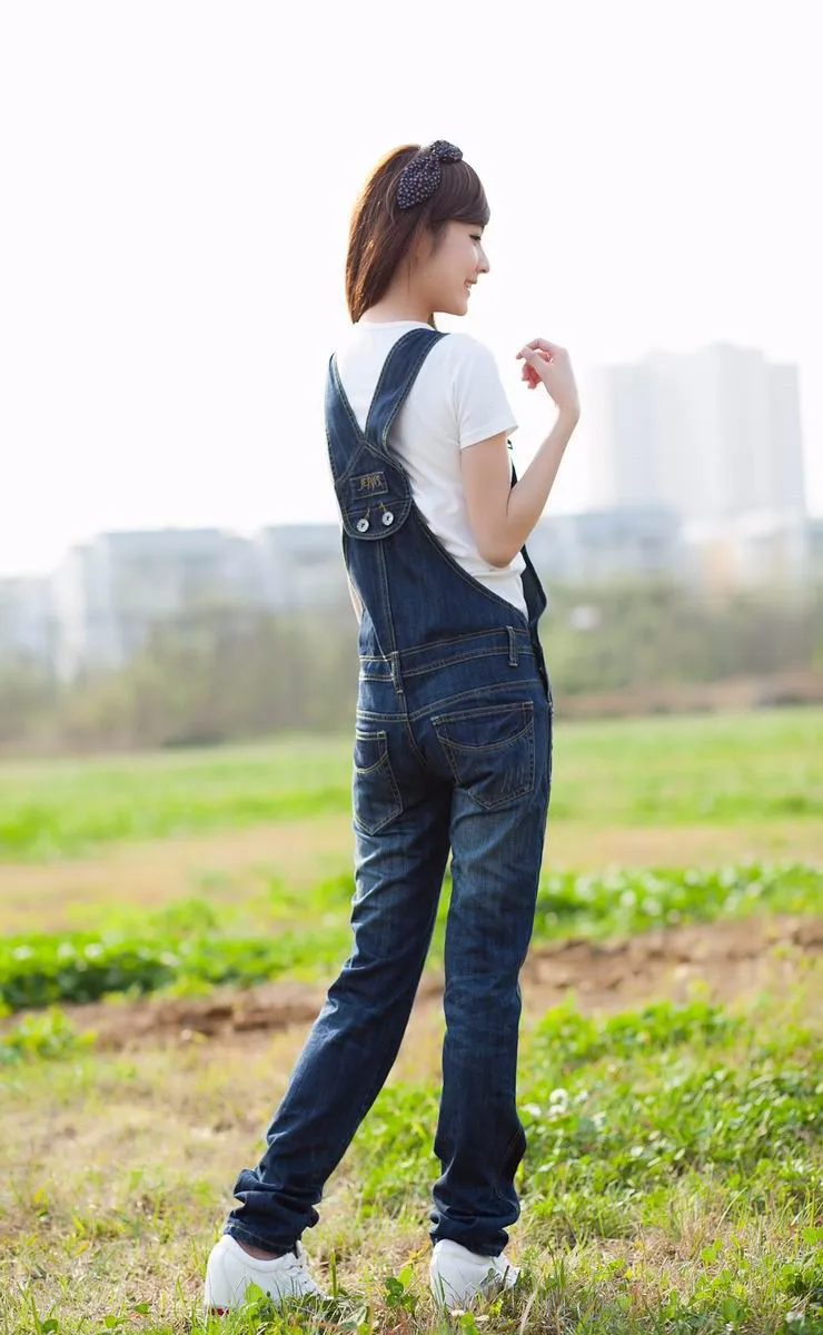 Весенне-осенние женские повседневные джинсовые комбинезоны студенческий комбинезон брендовые джинсы плюс размер XXXL 4XL прямые комбинезоны W040