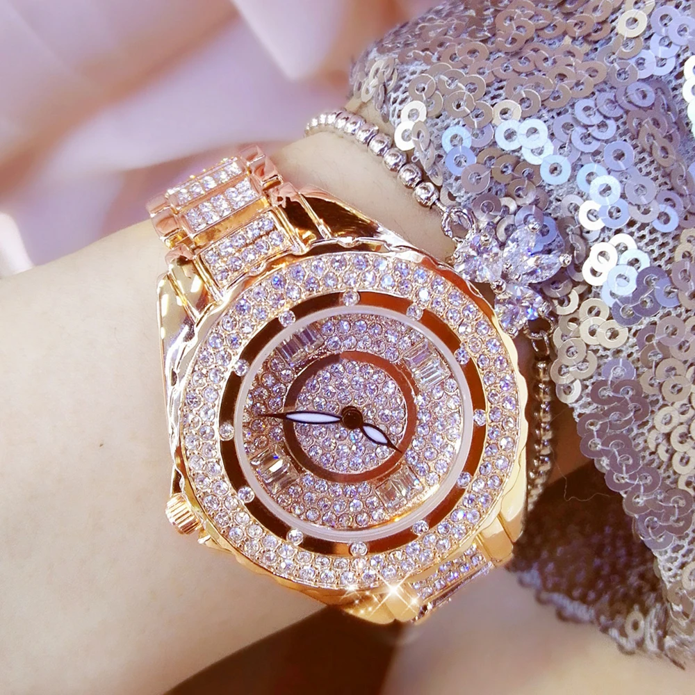 

2019 New Luxury Women Watches Ladies Fashion Rhinestone WristwatchDiamond Big Dial Clock Quartz Watches Relogios Femininos