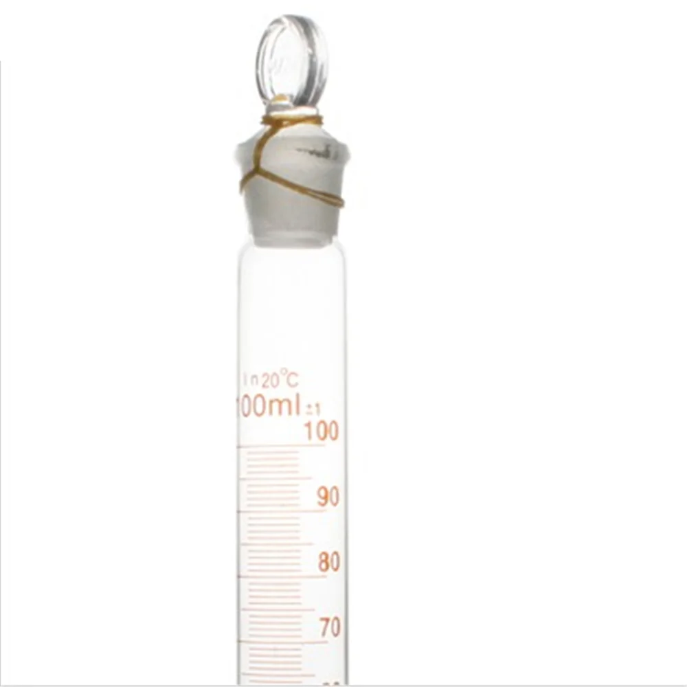High quality100ml Laboratory Measuring cylinder with Stopper and Scale High borosilicate 3.3 Glass Measuring Cup Lab Supplies