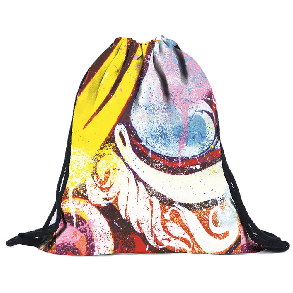 Спальное место #501 2018 новый мужской 3D сумка на шнурке с рисунком сумка карман школьные сумки для покупок Красочные Бесплатная доставка