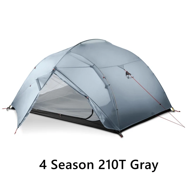 210T 4 season gray 3F UL GEAR 3 Человек Палатка 15D силикон 210T Открытый Сверхлегкий походный водонепроницаемый с наземным листом - Цвет: 210T 4 season gray