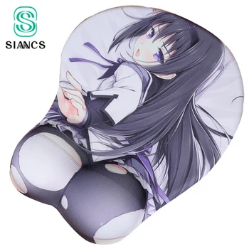 

Sexy mousepad hand resist Wrist Rest 3D Mouse Pad Hip Silica gel buttock Japan Anime Eve Akemi Homura Puella Magi Madoka Magica