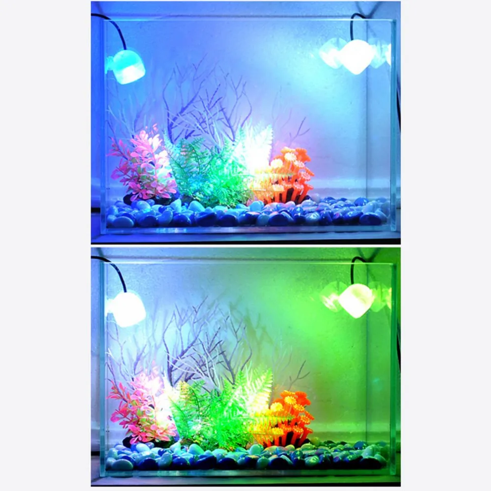 Маленький размер аквариум водосветодио дный стойкий Светодиодный прожектор погружной свет выпуклая линза присоска аквариум декоративная