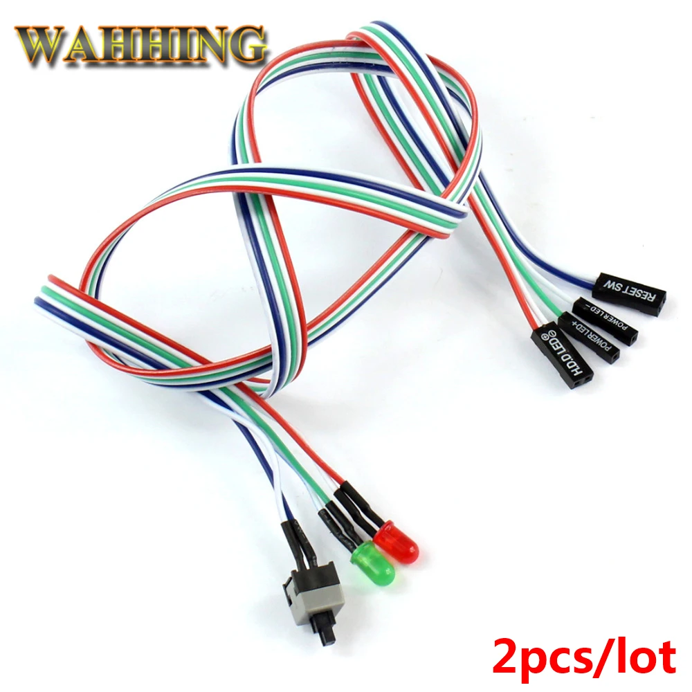 2pcs Desktop Computer PC Case Power cable SW switch Restart switch