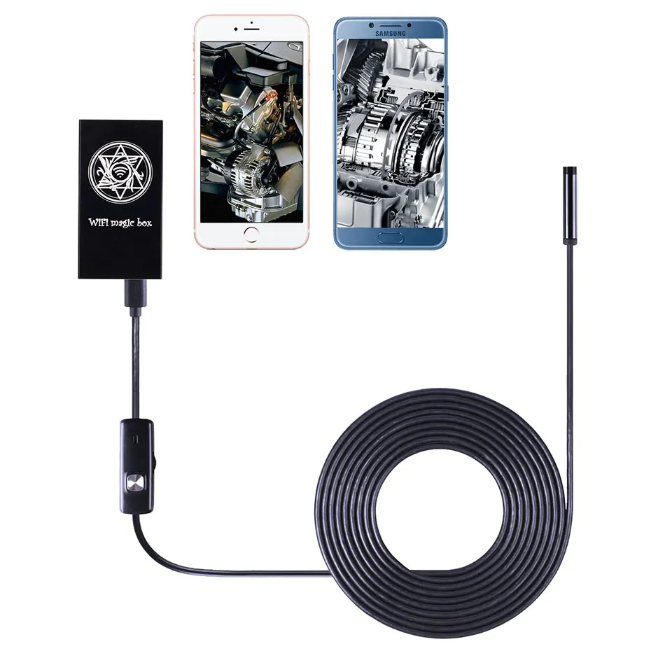 

1m 1.5m 2m 3.5m 5m Cable IOS Android Wifi Endoscope 7mm Lens 6 LED Iphone Waterproof Endoscope Inspection Borescope Camera