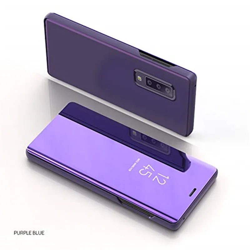 Mirror Flip Clear View Smart Leather Case Cover For Samsung A750 A6 A8 A9 2018 J4 J6 (10)