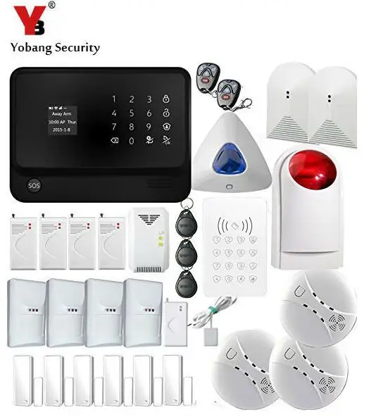

YoBang Security Touch Screen Keyboard WIFI GSM IOS Android APP Controls Home Office Security Alarm System Wireless IP Camera .