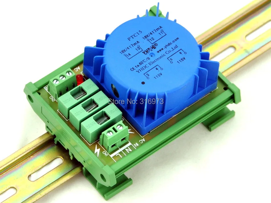 P 115vac, s 2x 18vac, 15va din рейку тороидальный Мощность трансформатор модуль