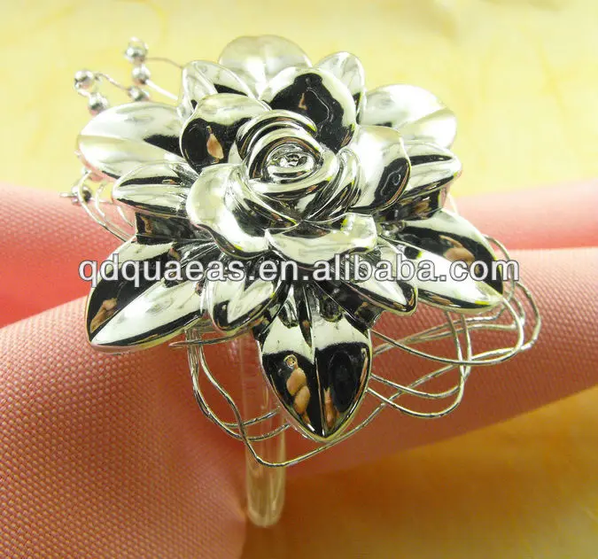 Серебряное акриловое украшение кольцо для салфеток свадьбы фотодержатель | Дом и