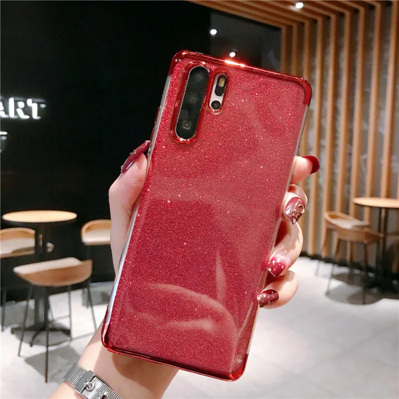 Роскошный блестящий чехол для телефона Huawei honor 7A 7X8 8X 8A Max 9 9i 10i 20i V 10 Lite 20 Pro Play Мягкий силиконовый чехол с блестками - Цвет: Red